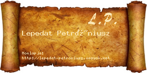 Lepedat Petróniusz névjegykártya